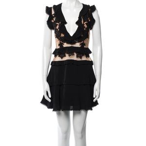For Love and Lemons V Neck black Mini dress
